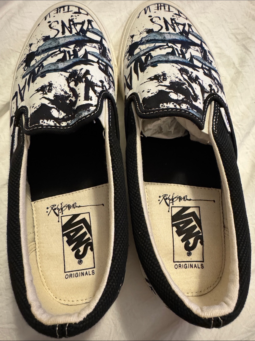 VANS vault x Ralph Steadman OG classic slip on LX “Blue Tuna” color way(size 10) - Picture 3 of 7